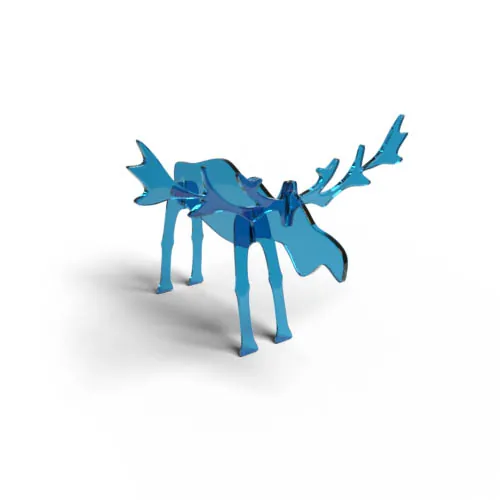 Elch-Musterfigur, gefertigt aus Acrylglas GS — hellblau, transparent (5C18)